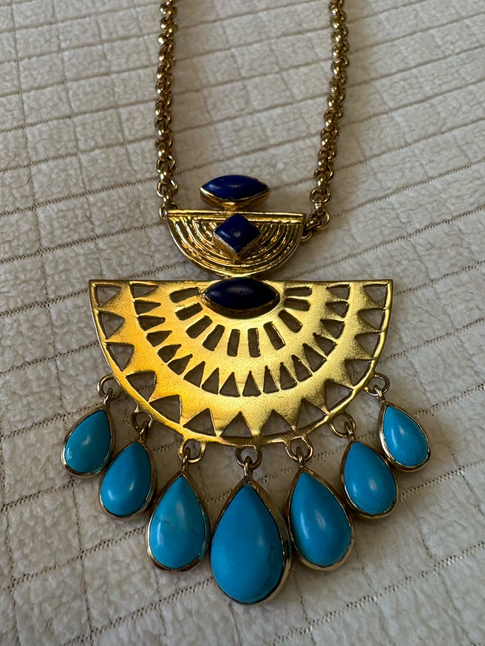 Lucky Brand x Amrapali blue beaded necklace